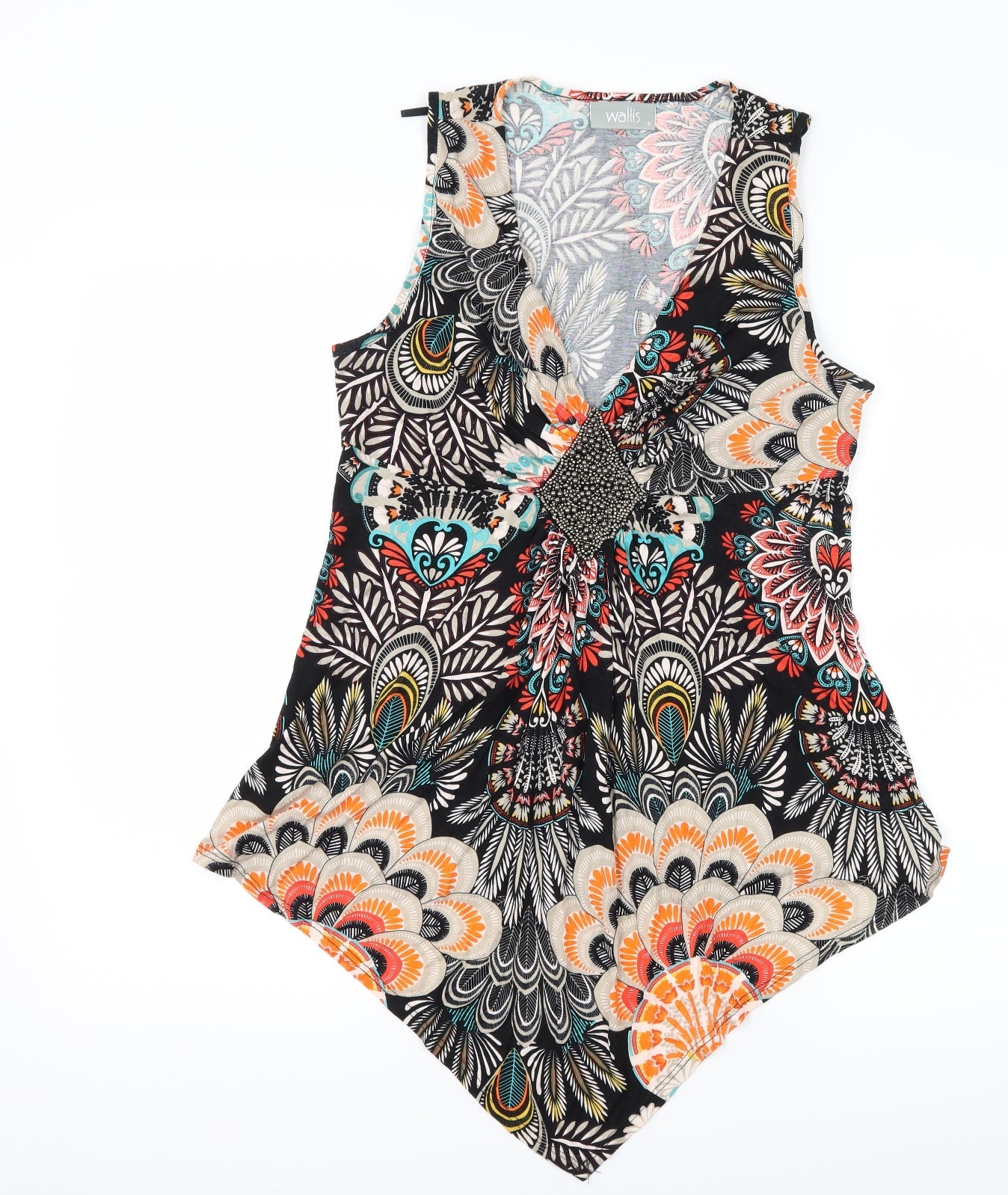 Womens UK Size S Wallis Multicoloured Basic Tank