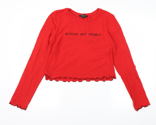 FOREVER 21 Womens Red  Jersey Basic T-Shirt Size L  - Nothing but trouble