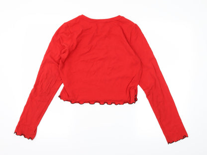 FOREVER 21 Womens Red  Jersey Basic T-Shirt Size L  - Nothing but trouble