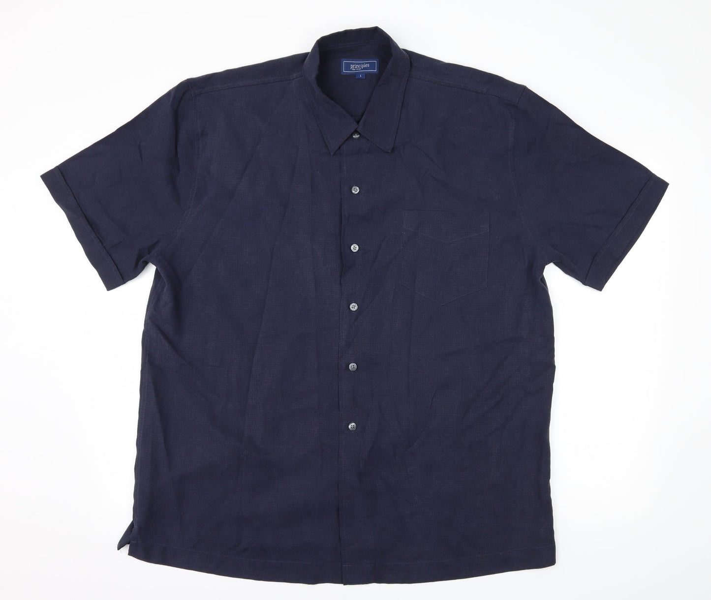 Principles Mens Blue    Button-Up Size L