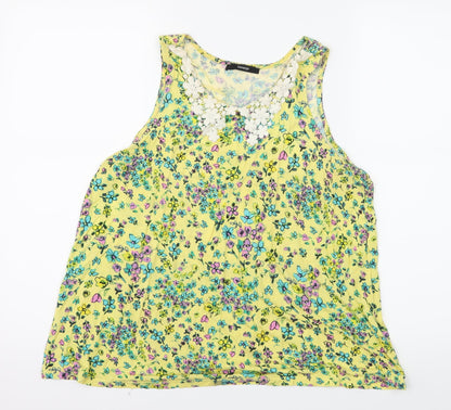 Womens UK Size 14 George Yellow Basic Tank