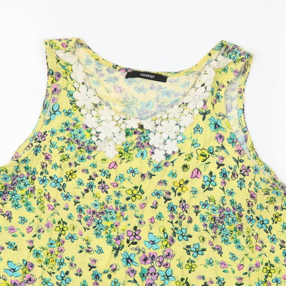 Womens UK Size 14 George Yellow Basic Tank