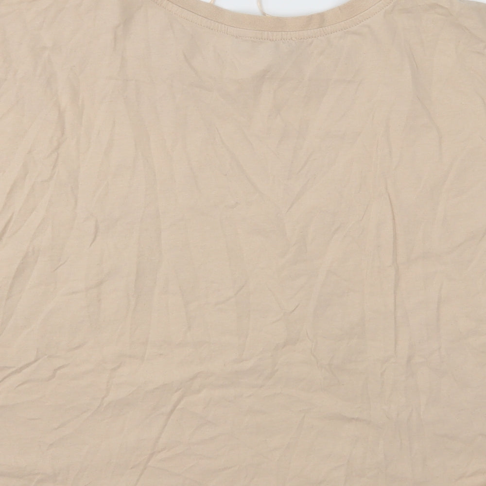 Primark Womens Beige  Jersey Basic T-Shirt Size 14  - Say less do more