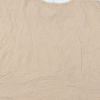 Primark Womens Beige  Jersey Basic T-Shirt Size 14  - Say less do more