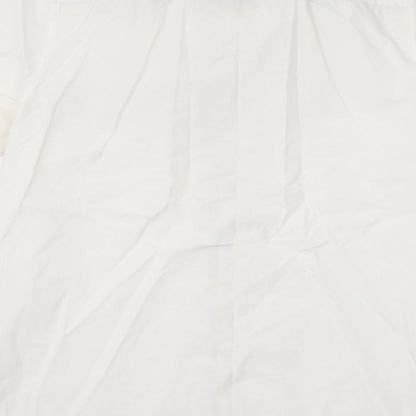 Mens UK Size XL Cedar Wood State White  Button-Up Short Sleeve Casual Shirt