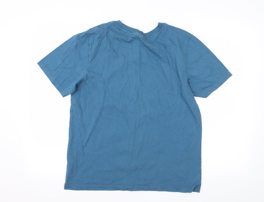 George Mens Blue  Jersey  T-Shirt Size S  - Grumpy Face