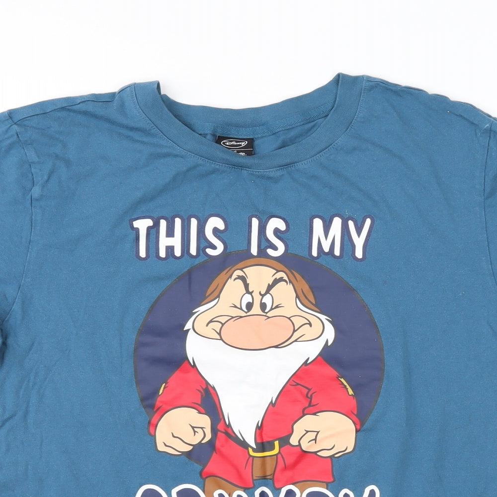 George Mens Blue  Jersey  T-Shirt Size S  - Grumpy Face