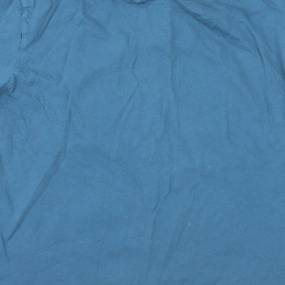 George Mens Blue  Jersey  T-Shirt Size S  - Grumpy Face