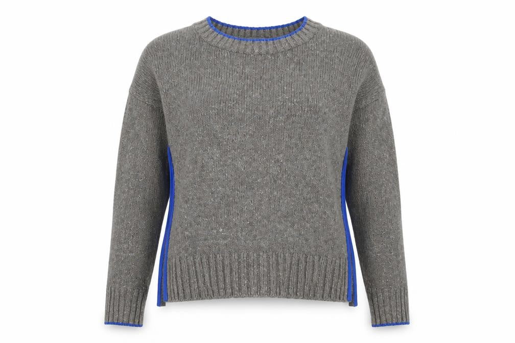 Front view of Topshop women’s grey jumper, size UK 8