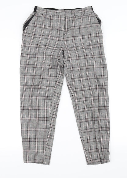 Primark Womens Grey Check  Trousers  Size 6 L23 in