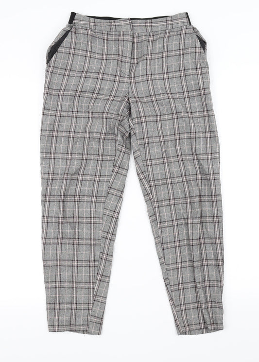 Primark Womens Grey Check  Trousers  Size 6 L23 in
