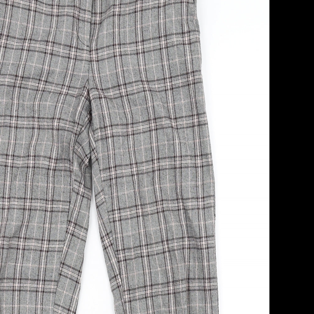 Primark Womens Grey Check  Trousers  Size 6 L23 in