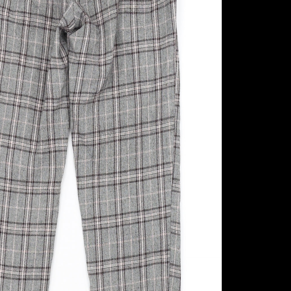 Primark Womens Grey Check  Trousers  Size 6 L23 in