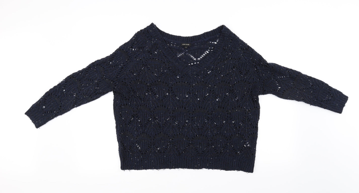 River Island Womens Blue   Pullover Jumper Size 8