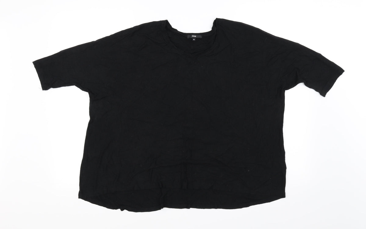 Additional front view of ELOGY women’s black basic t-shirt, size XS