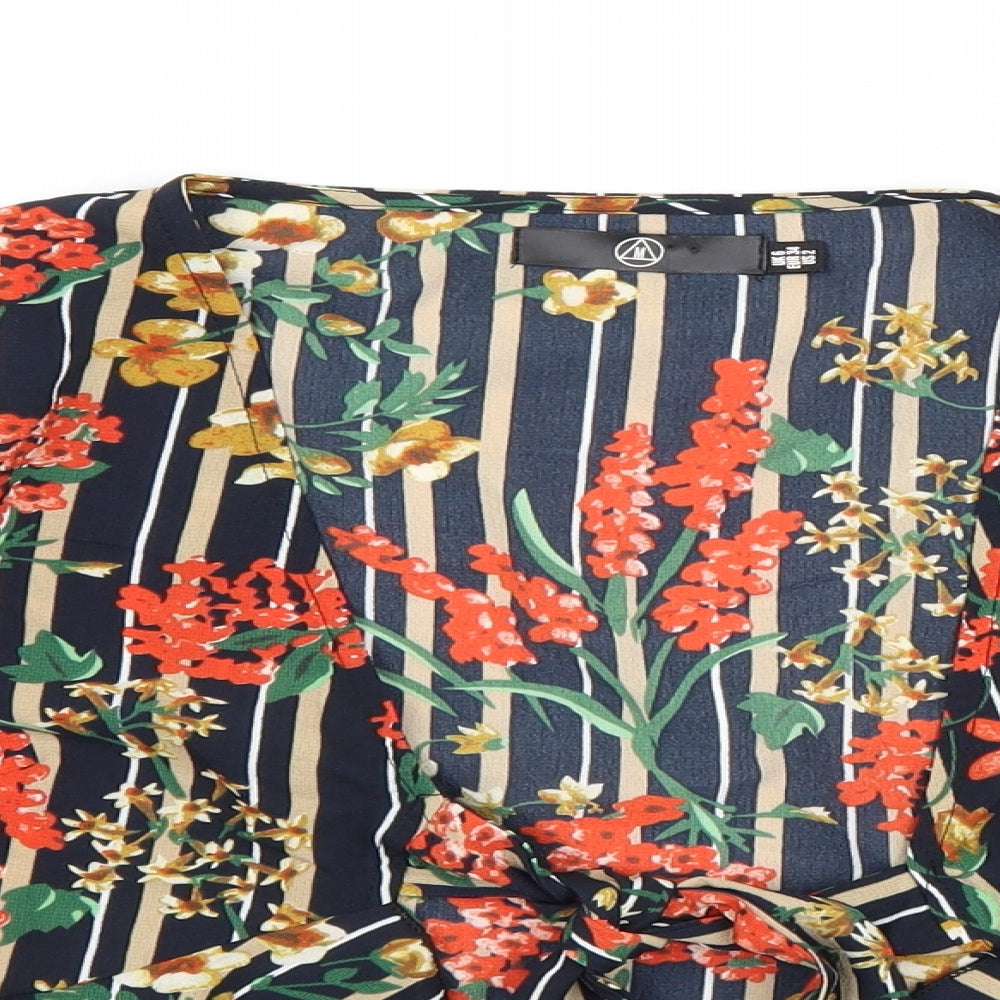 Missguided Womens Red Floral  Cardigan Jumper Size 6