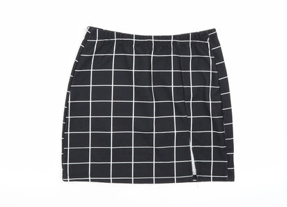 SheIn Womens Black Check  Straight & Pencil Skirt Size S