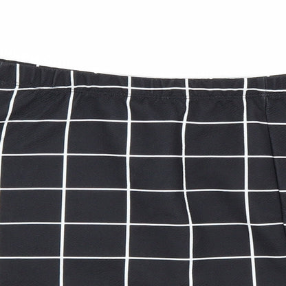 SheIn Womens Black Check  Straight & Pencil Skirt Size S