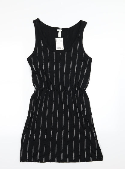H&M Womens Black Striped Woven A-Line  Size S