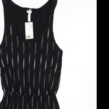 H&M Womens Black Striped Woven A-Line  Size S