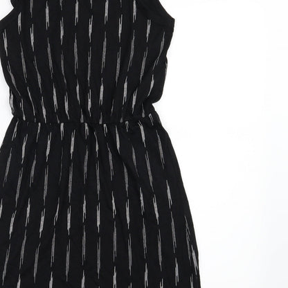 H&M Womens Black Striped Woven A-Line  Size S
