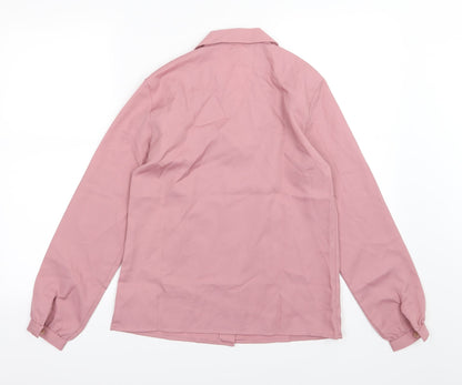 Womens UK Size 12 Marks and Spencer Pink Basic Button-Up