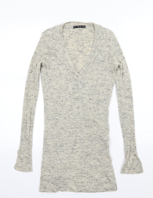 Zara Womens Beige  Knit Pullover Jumper Size M