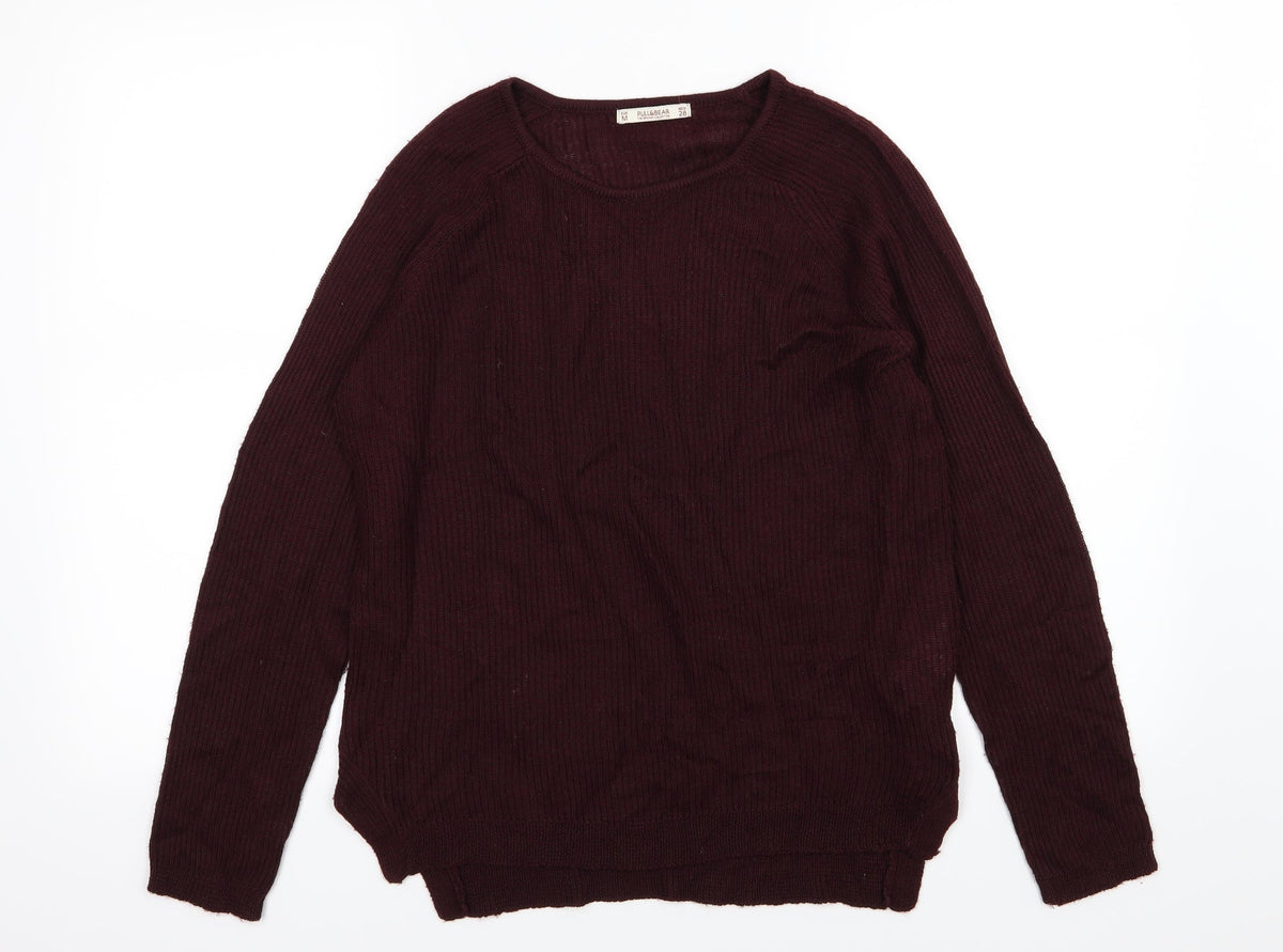 Additional front view of Pull&Bear women’s red knit jumper, size M
