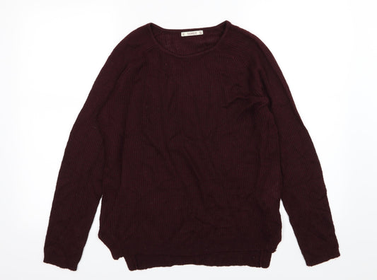 Pull&Bear Womens Red  Knit Pullover Jumper Size M