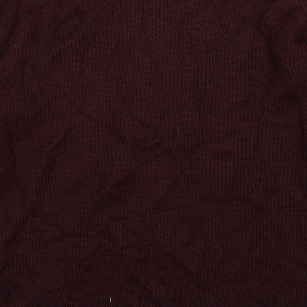 Brand and care label for Pull&Bear women’s red knit jumper, size M