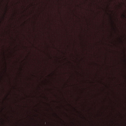 Brand and care label for Pull&Bear women’s red knit jumper, size M