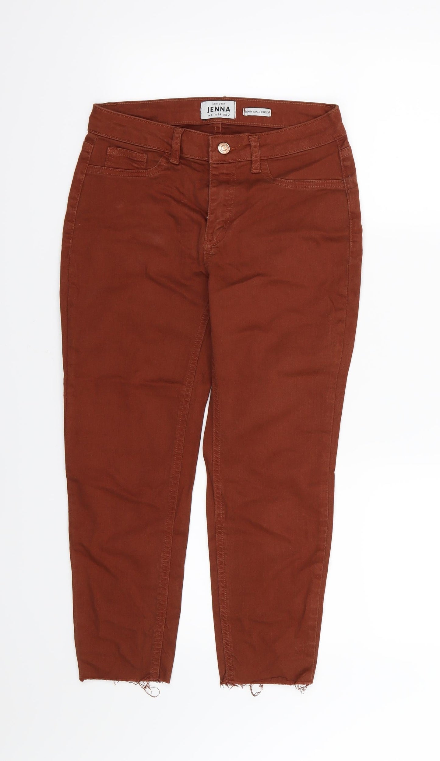 New Look Womens Brown  Denim Skinny Jeans Size 6 L22 in