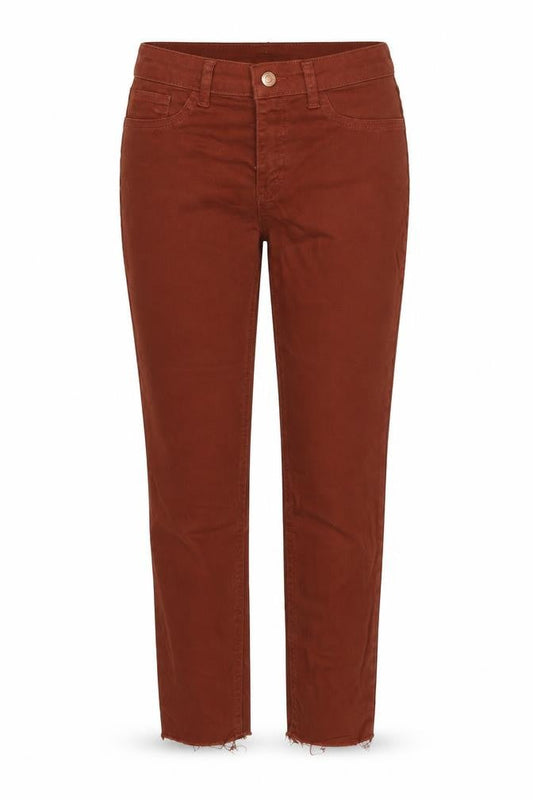 Front view of New Look women’s brown denim skinny jeans, size UK 6, 22-inch leg