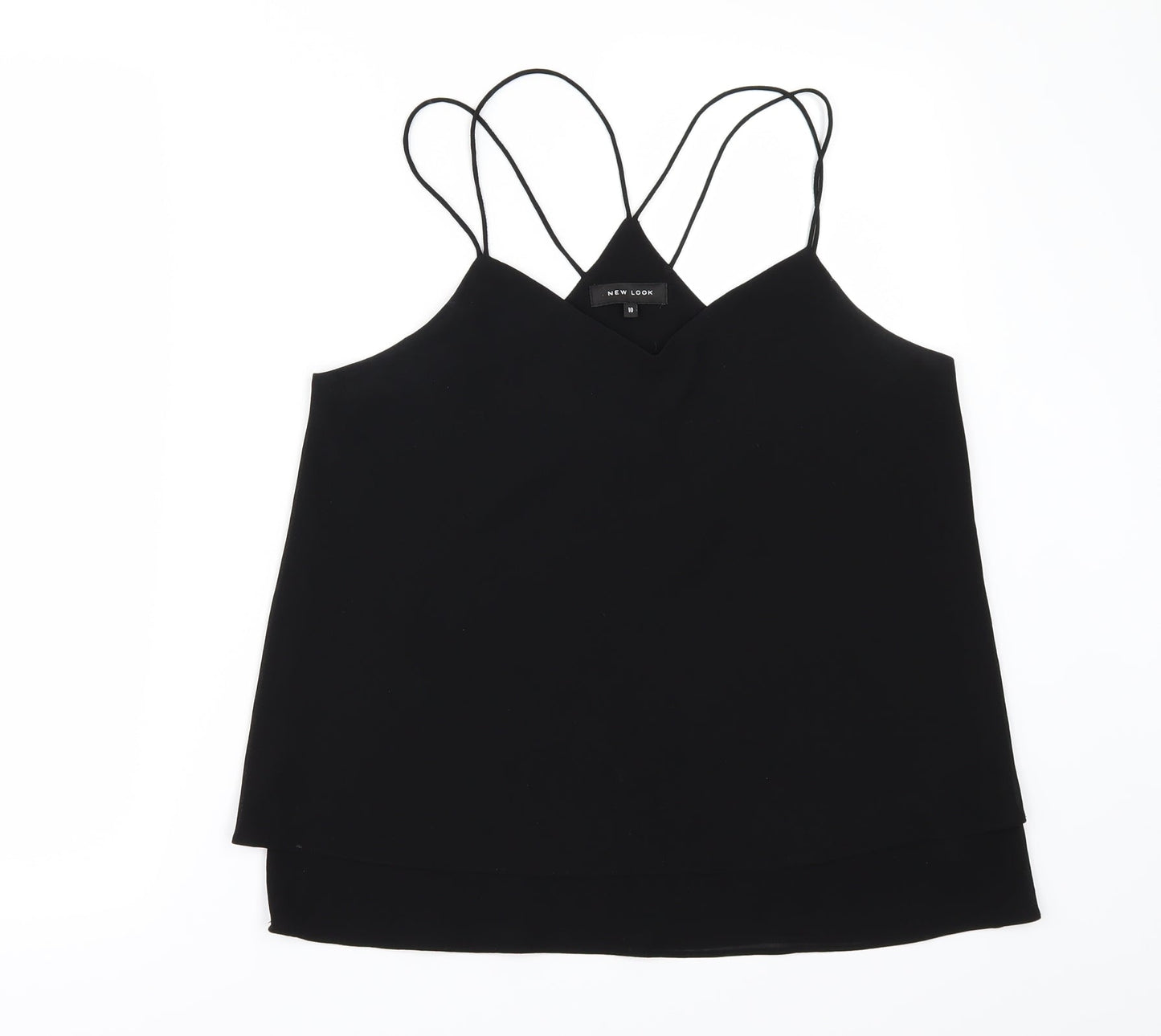 Womens UK Size 10 New Look Black Camisole Blouse