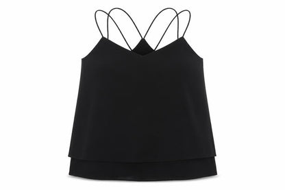 Womens UK Size 10 New Look Black Camisole Blouse