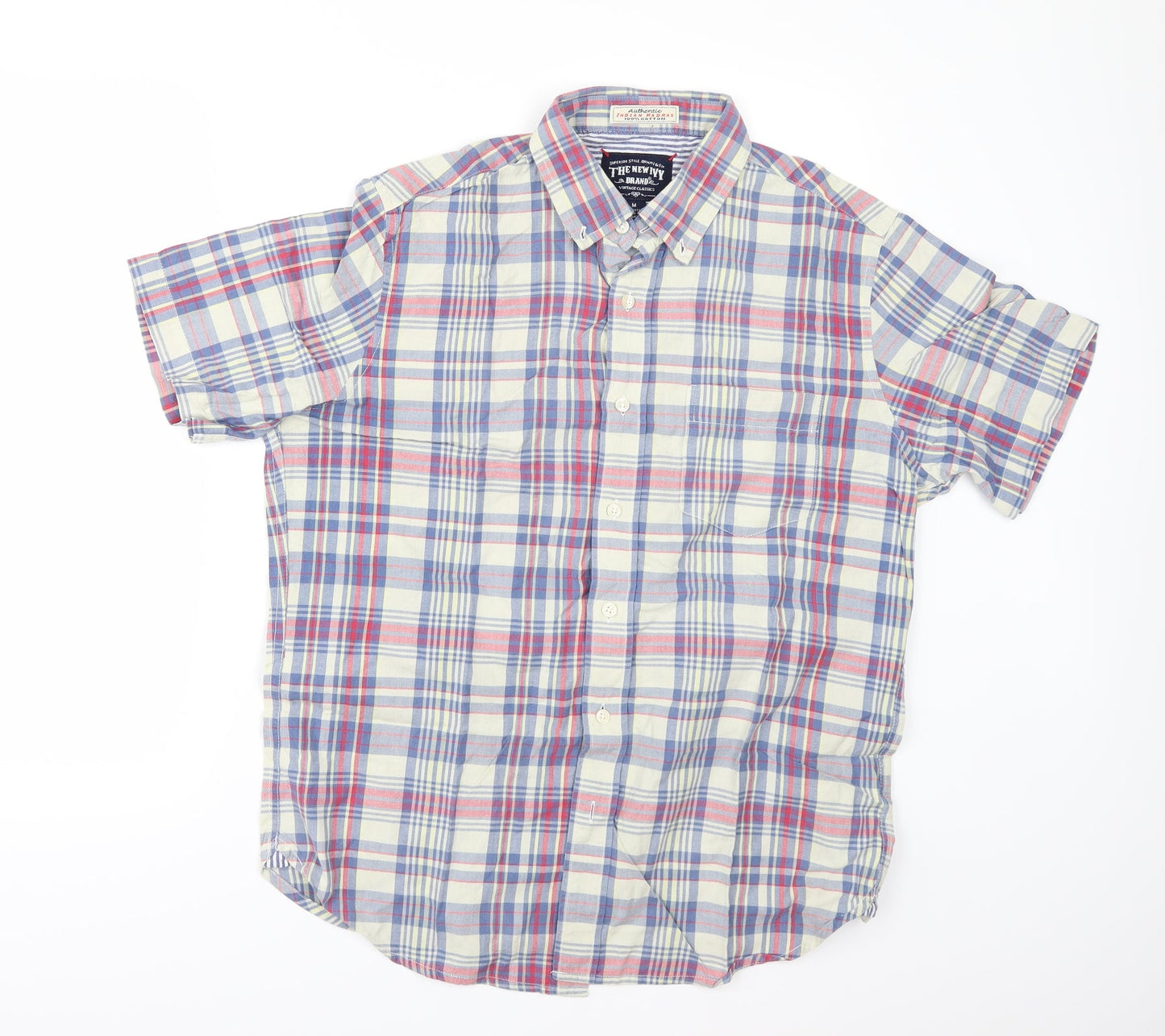 THE NEW IVY BRAND Mens Multicoloured Check   Button-Up Size M