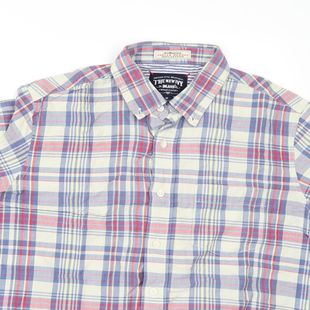 THE NEW IVY BRAND Mens Multicoloured Check   Button-Up Size M