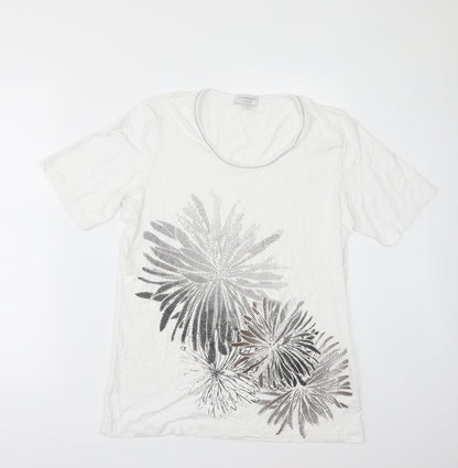 Womens UK Size L Signature White Basic T-Shirt