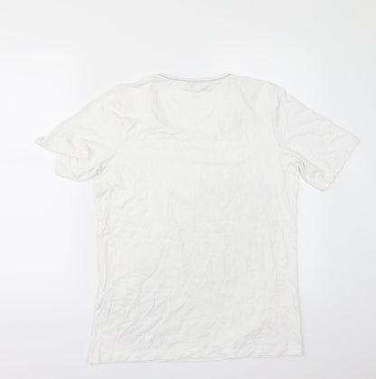 Womens UK Size L Signature White Basic T-Shirt
