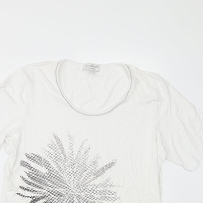 Womens UK Size L Signature White Basic T-Shirt