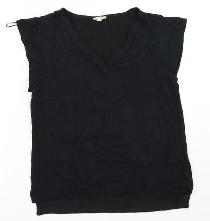 Womens UK Size S Spirit Black Basic T-Shirt