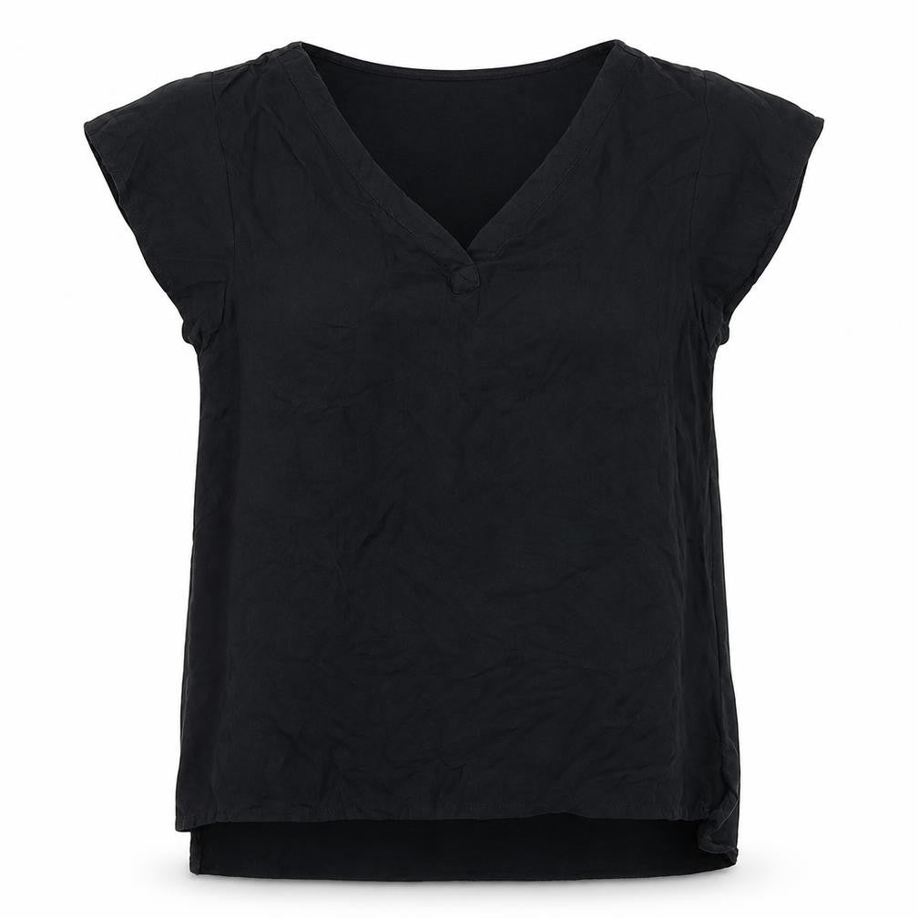 Womens UK Size S Spirit Black Basic T-Shirt