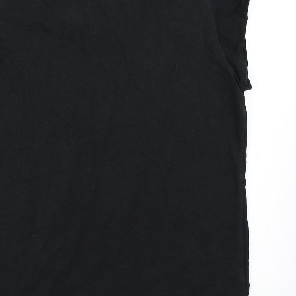 Womens UK Size S Spirit Black Basic T-Shirt