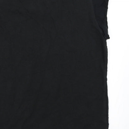 Womens UK Size S Spirit Black Basic T-Shirt