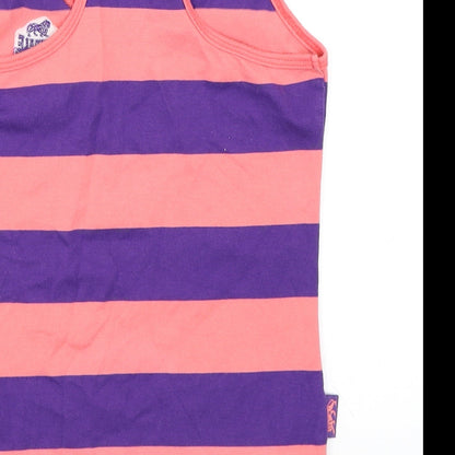 Lonsdale Girls Pink Striped  Basic Tank Size 9-10 Years