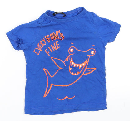 George Boys Blue   Basic T-Shirt Size 2-3 Years  - Shark