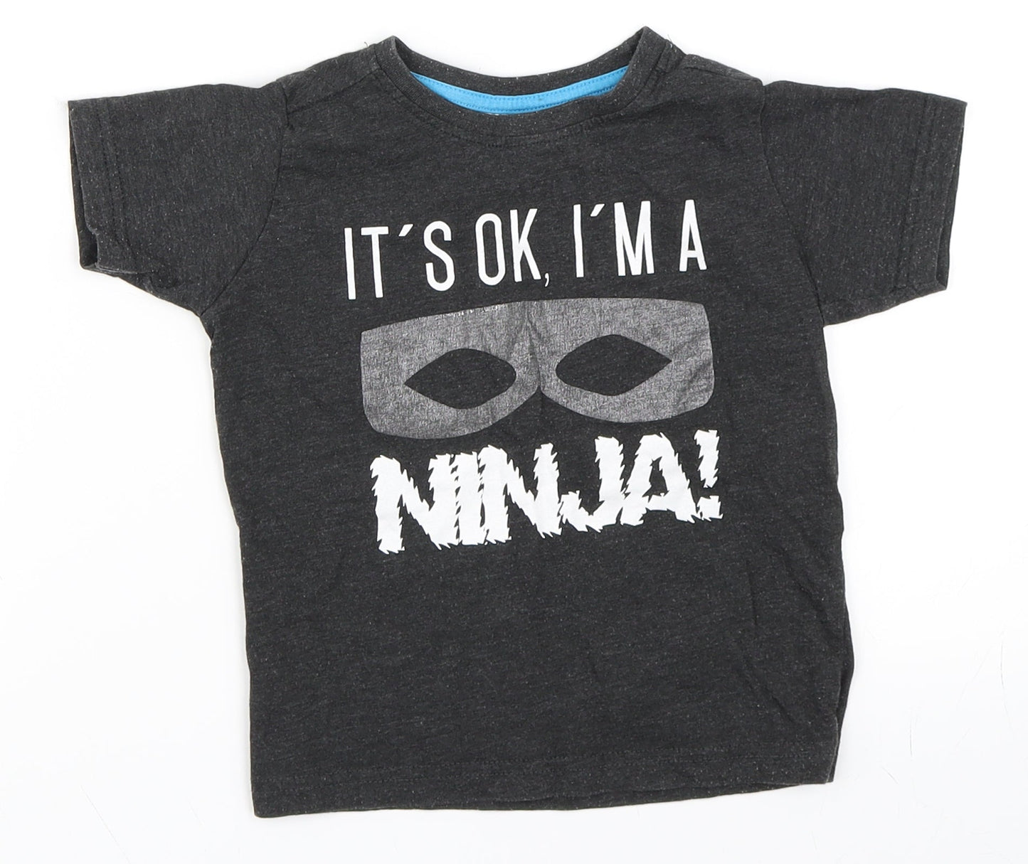 Urban Rascals Boys Grey   Basic T-Shirt Size 3 Years  - Ninja