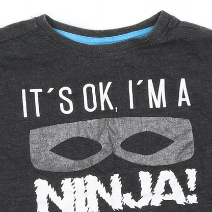 Urban Rascals Boys Grey   Basic T-Shirt Size 3 Years  - Ninja