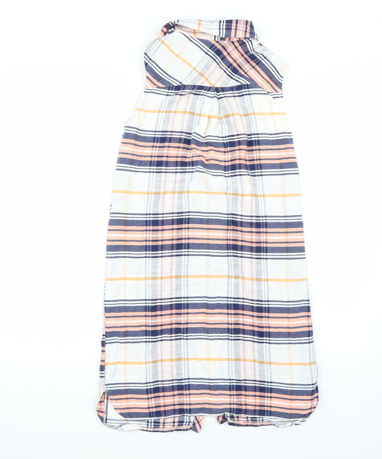 Miss Selfridge Womens White Check  Basic Button-Up Size 4