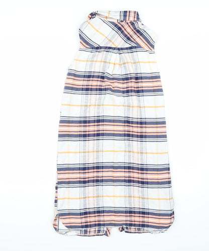 Miss Selfridge Womens White Check  Basic Button-Up Size 4